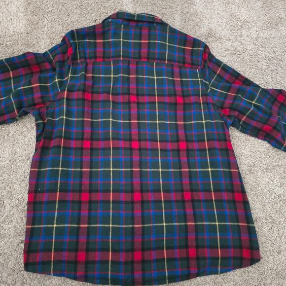 L.L.Bean Men’s Flannel Shirt Red Green Plaid Cotton XL Holiday Outdoor Layering - Picture 6 of 7